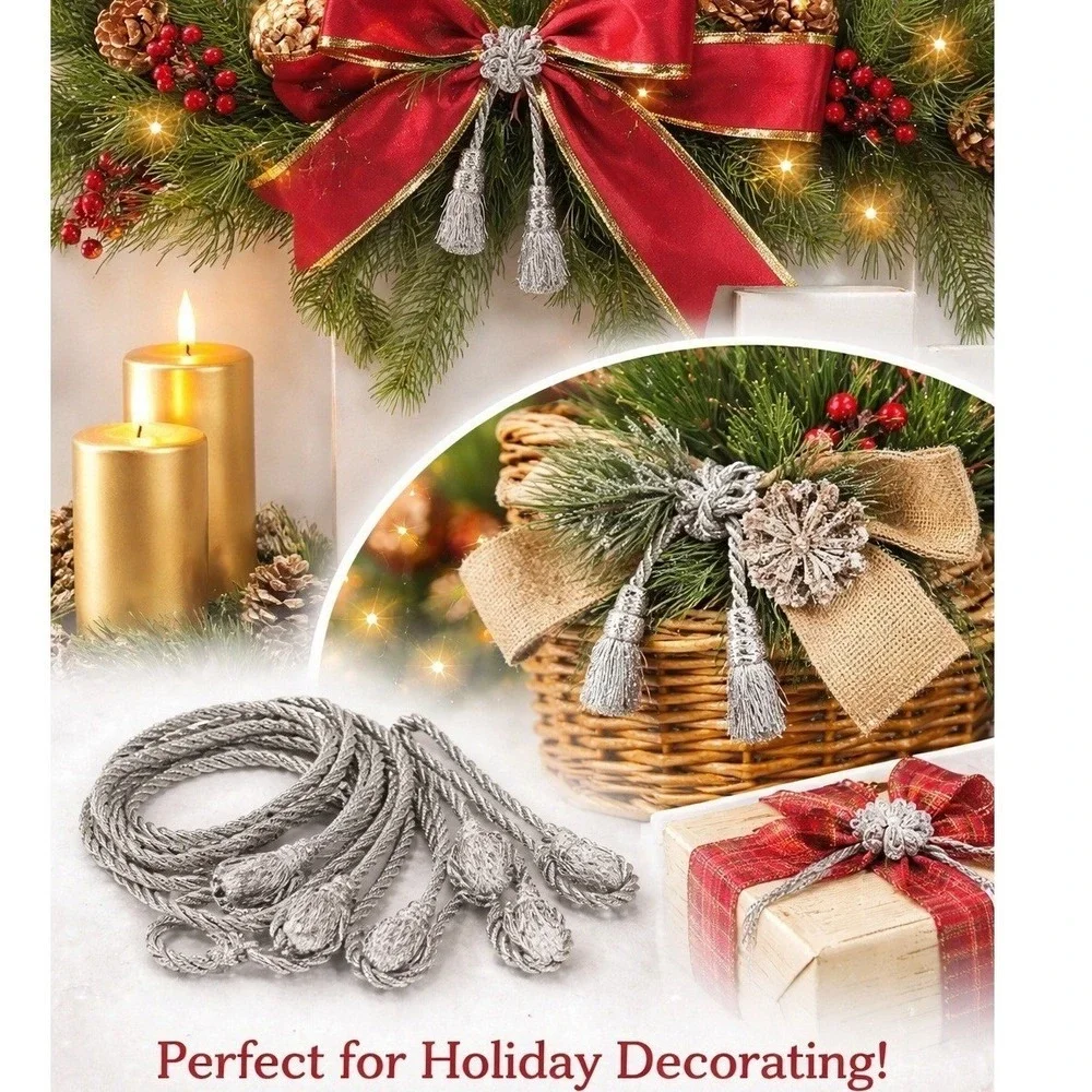 Decorative Twist Ties 6 Pack Silver 20 Inch Flex Wire Rope for Garland Lights‎